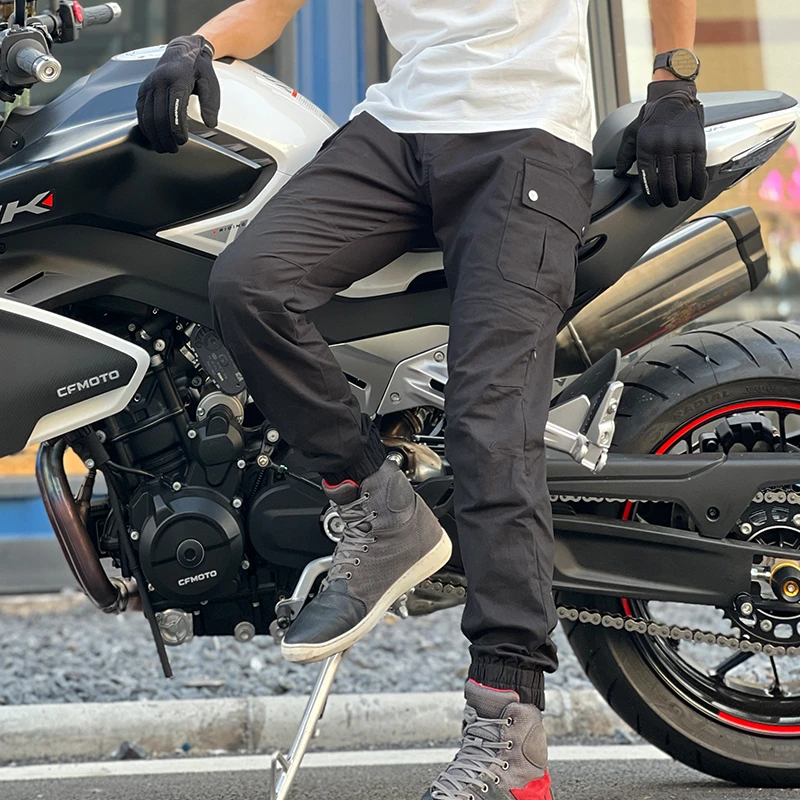 MOTO LANG工装摩托车骑行裤男春夏秋冬季防风防摔护膝机车束脚女