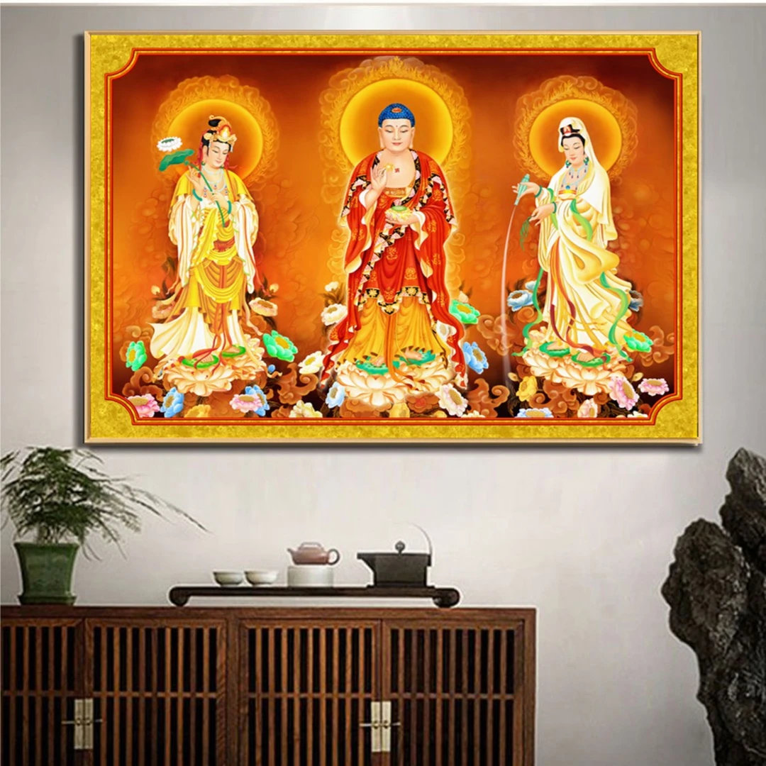 玄关装饰画西方铝合金晶瓷装饰画佛堂玄关挂画网红客厅布置用品