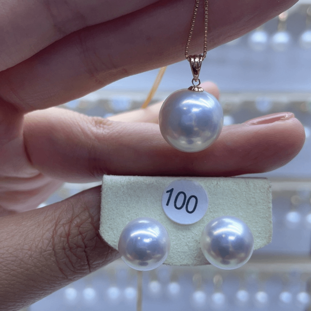 淡水珍珠耳饰18K金镶嵌