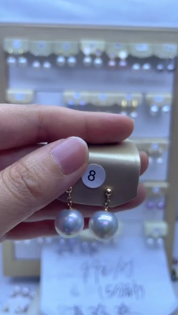 【闪购商品】淡水珍珠耳饰银S925镶嵌8