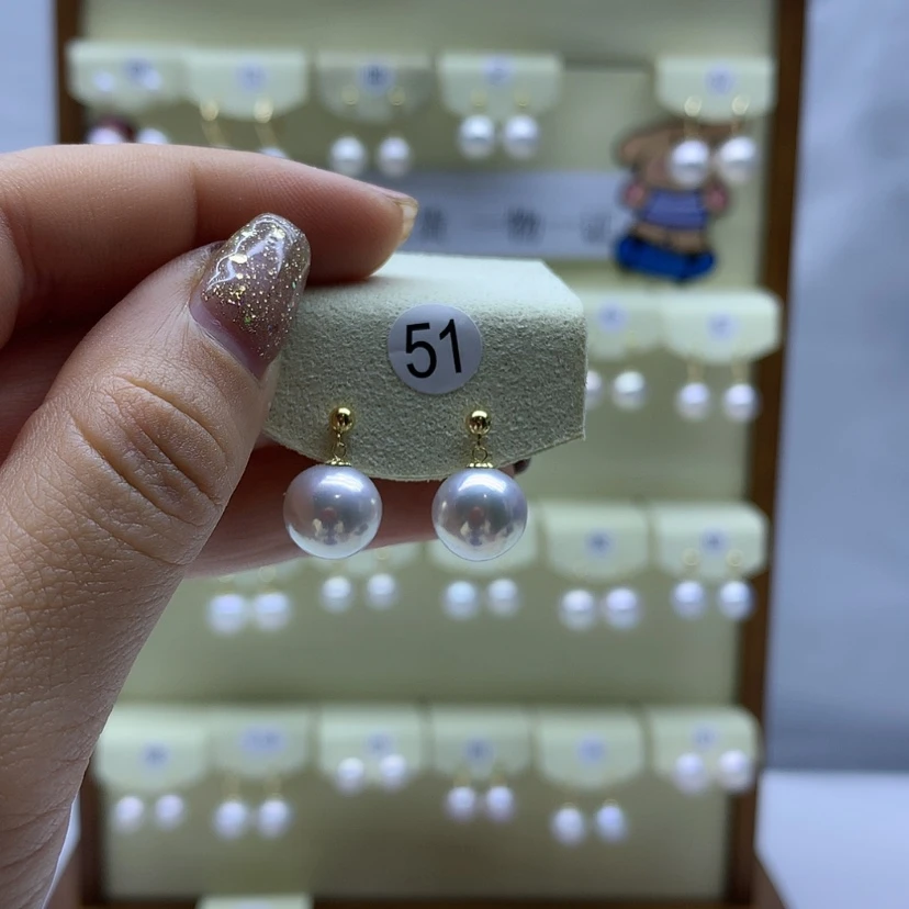 【闪购商品】淡水珍珠耳饰18K金镶嵌