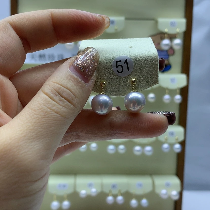 【闪购商品】淡水珍珠耳饰18K金镶嵌