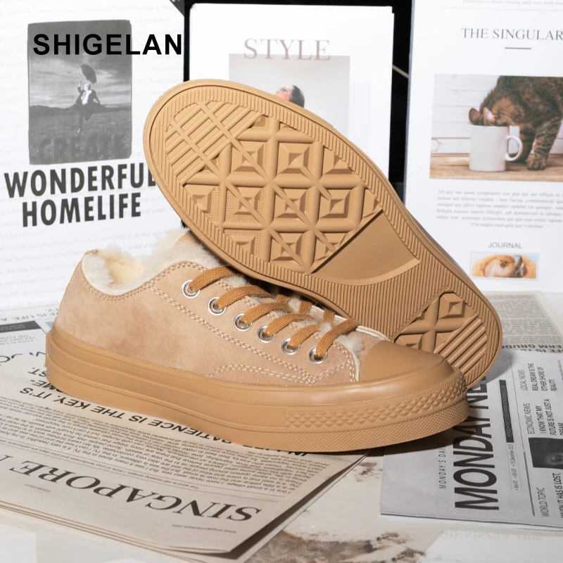 诗歌兰24新款加绒保暖皮毛一体休闲时尚百搭运动休闲鞋女58-236