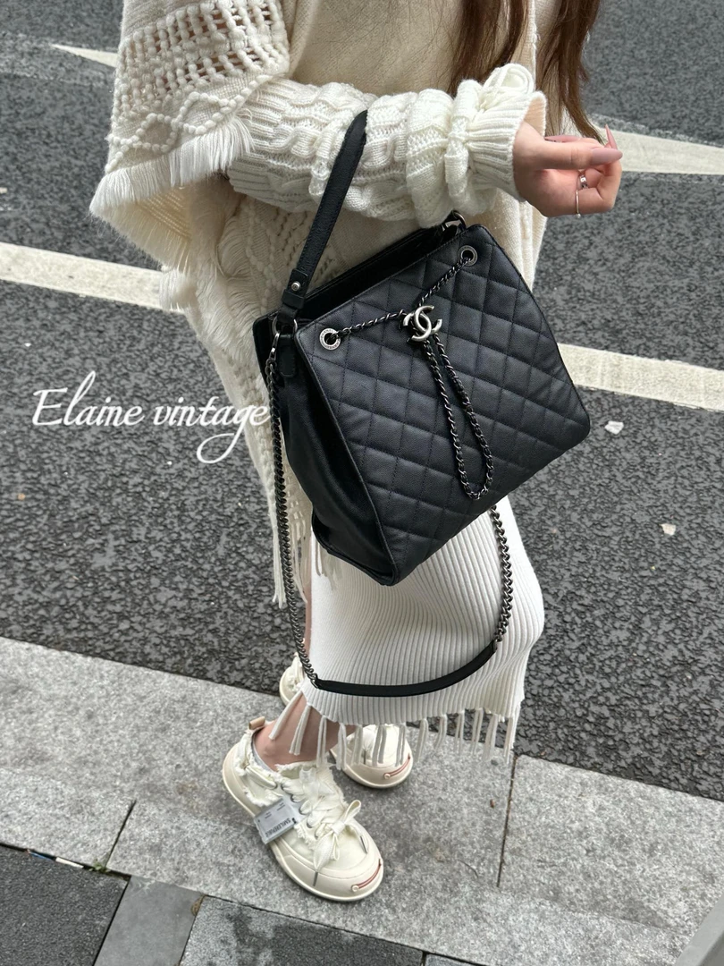 95新 Chanel/香奈儿 水桶包 小香风气质优雅