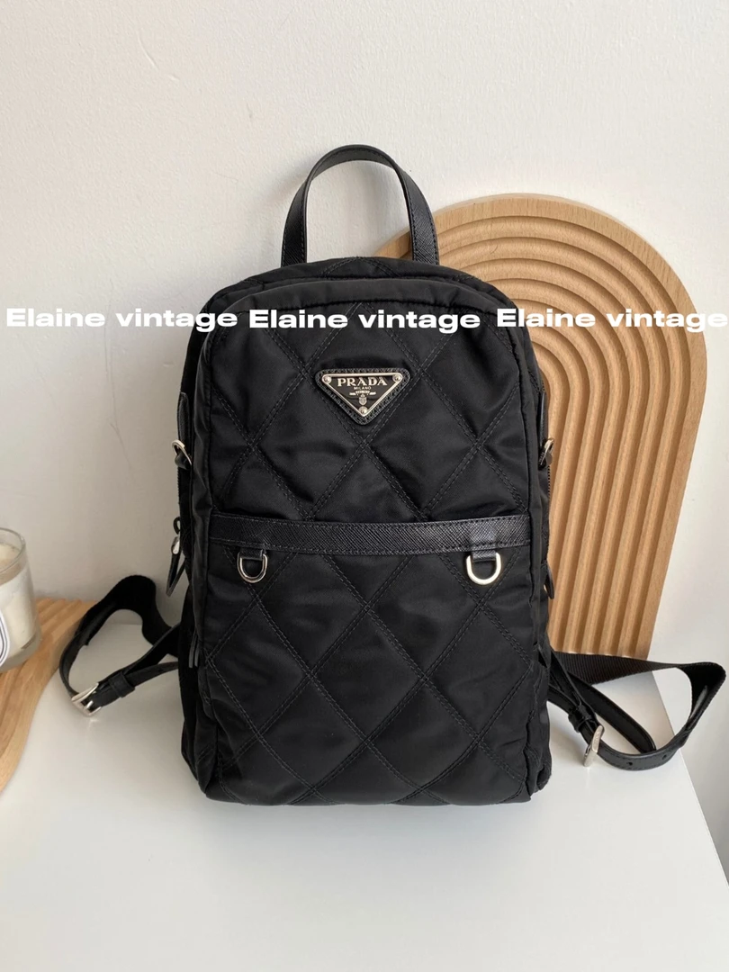 99新 Prada/普拉达 Prada菱格双肩博主同款20cm