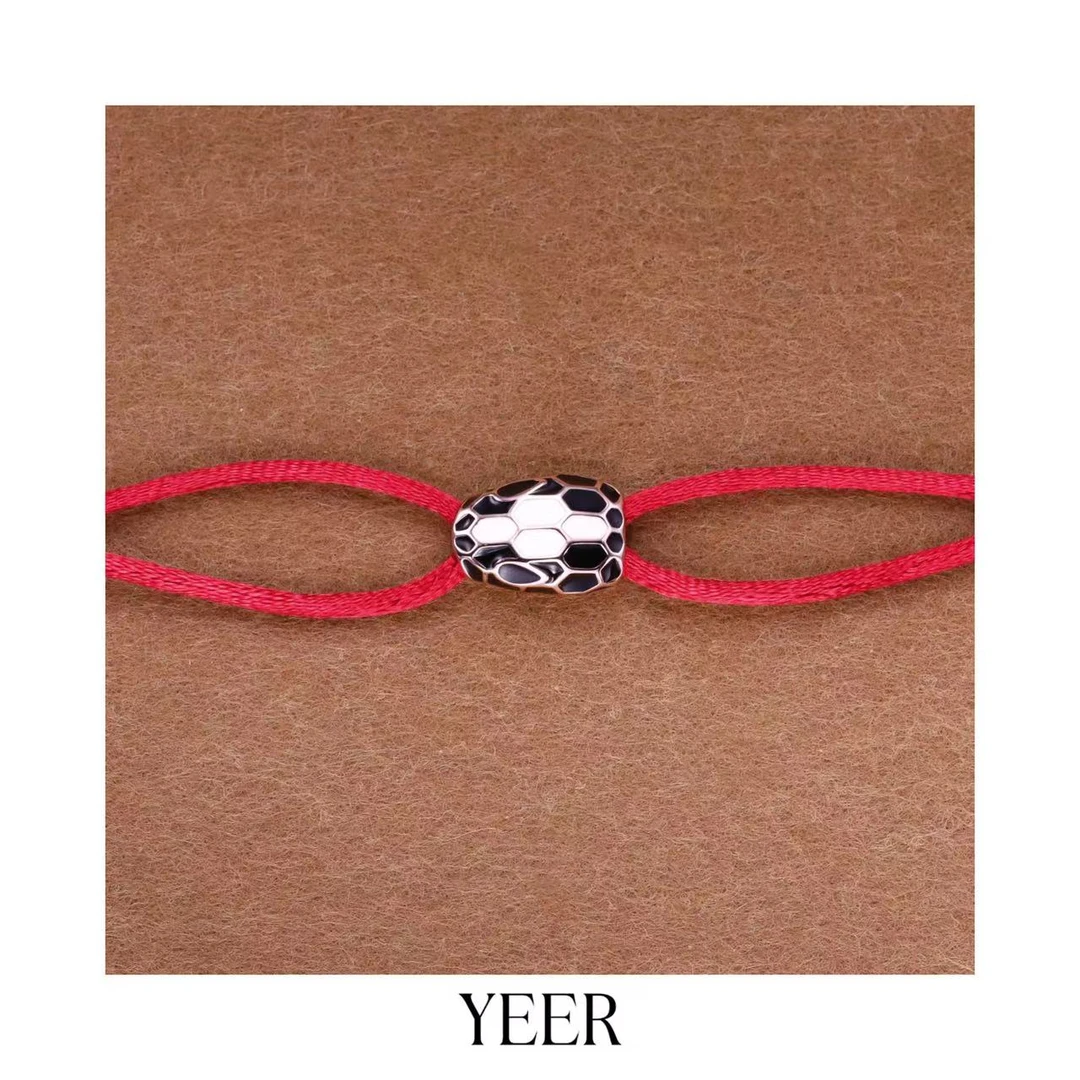 铜合金珐琅手链 YEER 小众高级灵蛇祥瑞转运本命年红绳手链可调节