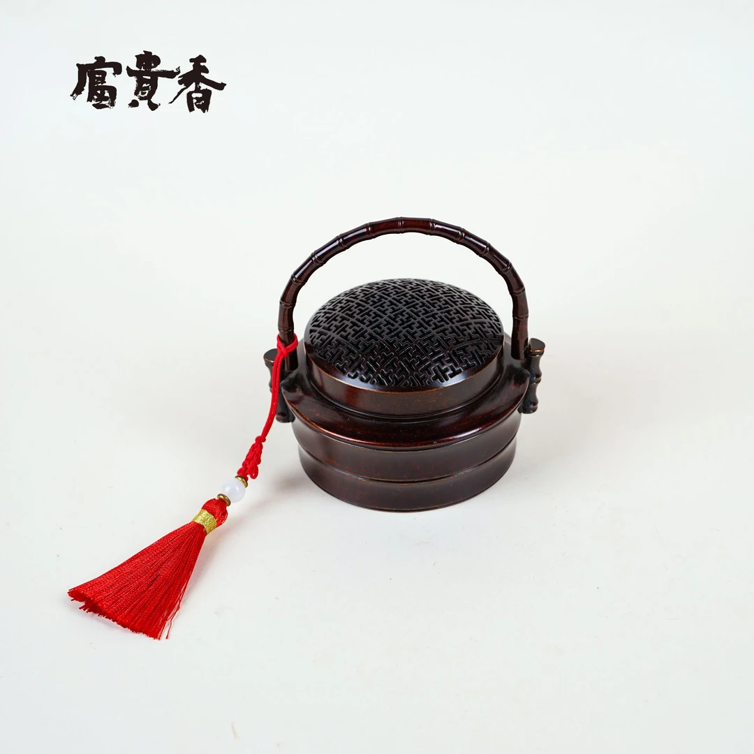 【富贵香】万字竹节手炉铜炉 2小时盘香炉 茶室 香道 品茗 办公