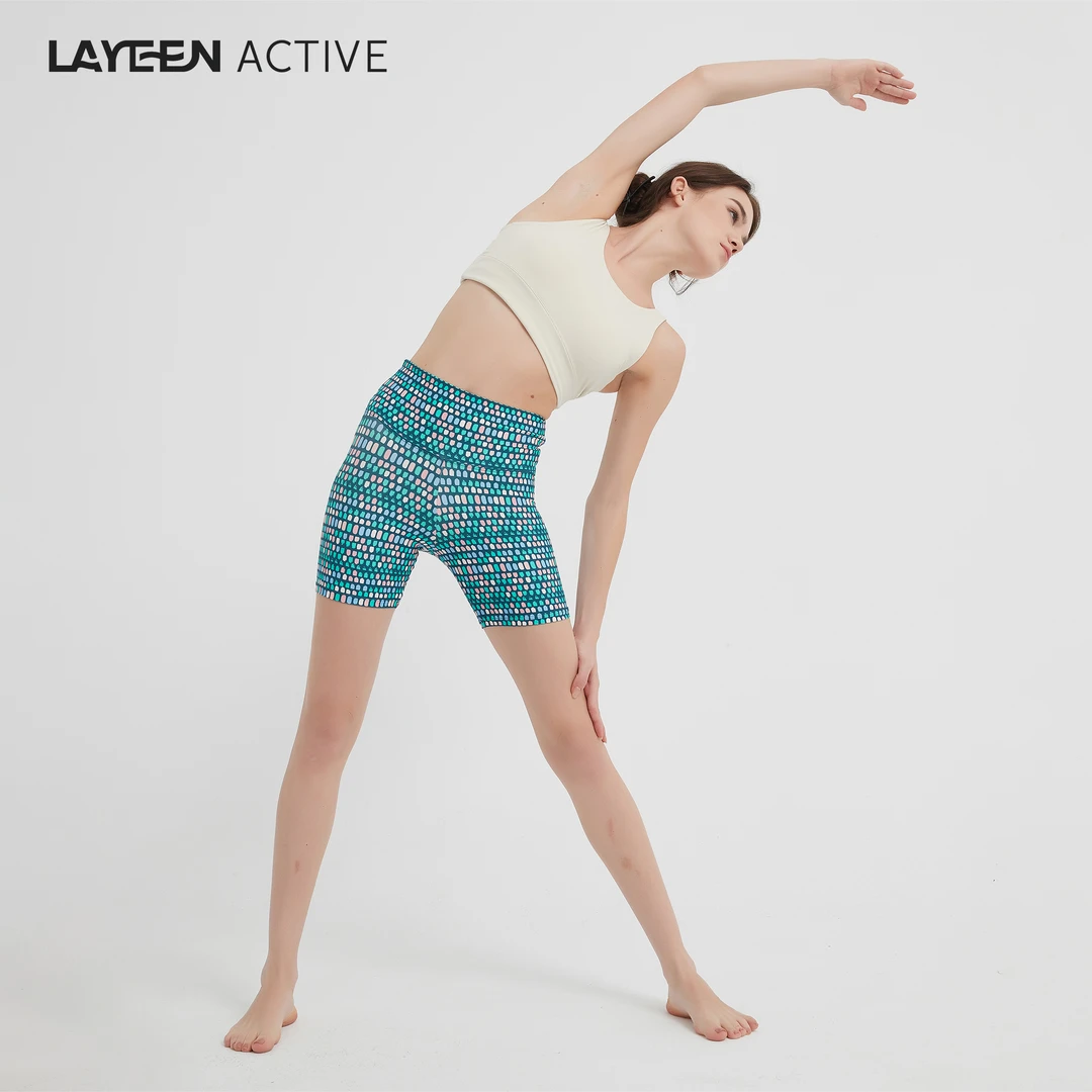 LAYEEN ACTIVE涞茵巴西花裤子 莫兰迪图腾 4分瑜伽健身防晒230909