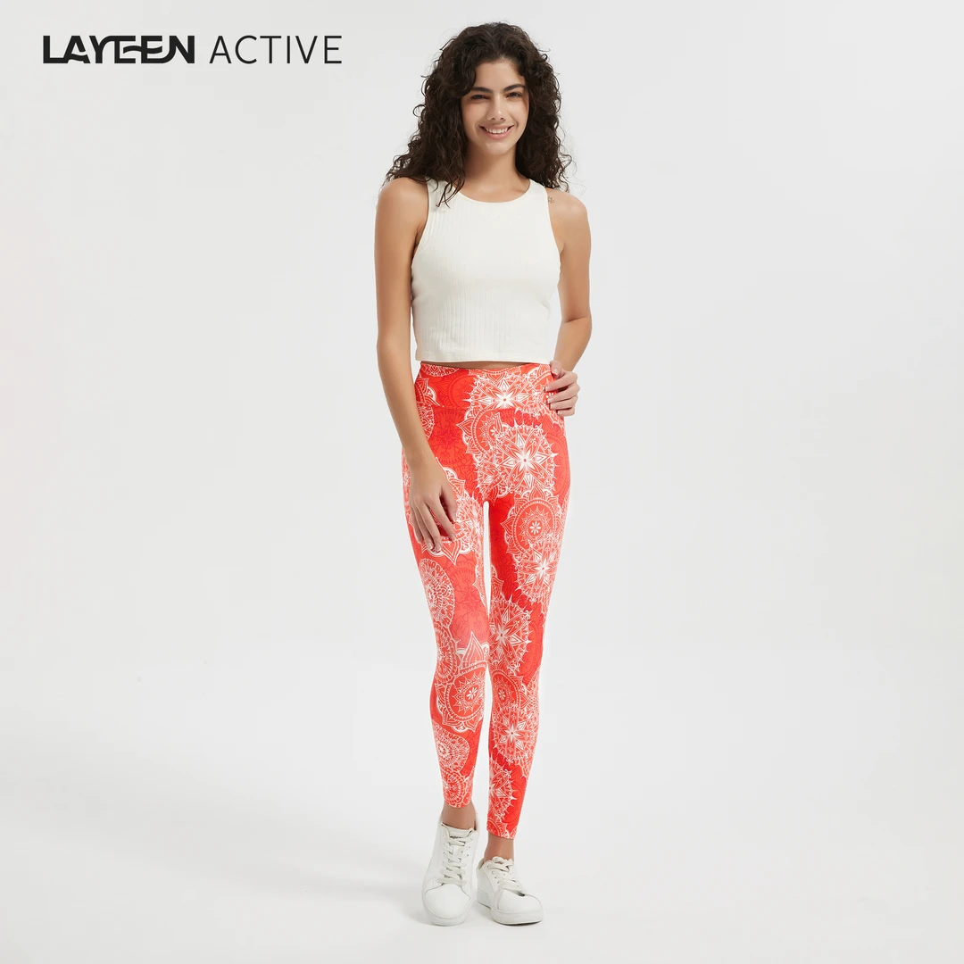 LAYEEN ACTIVE涞茵巴西花裤子 栀子轮盘 9分瑜伽健身防晒230026