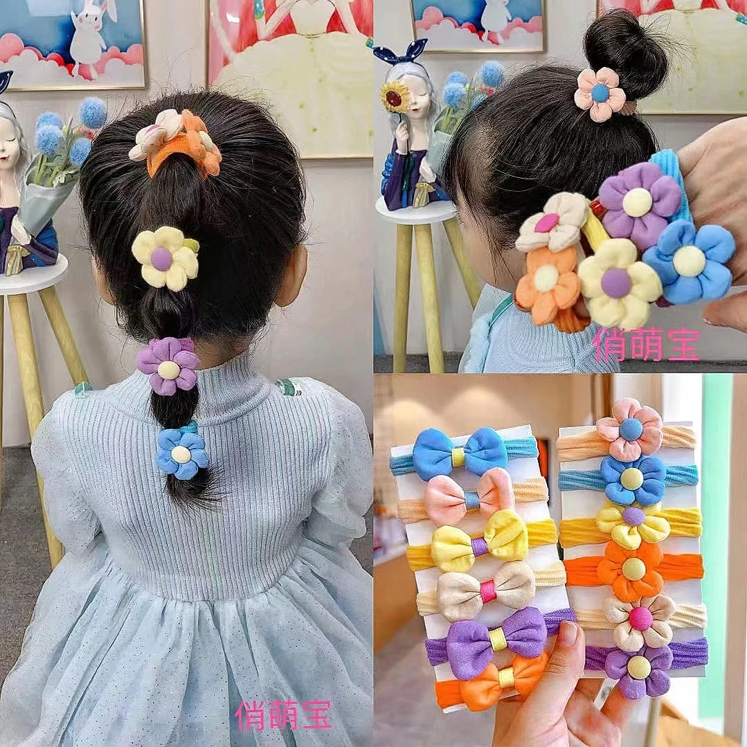 【俏萌宝】精品发饰花朵蝴蝶结糖果无缝皮筋韩版女童不伤发发绳