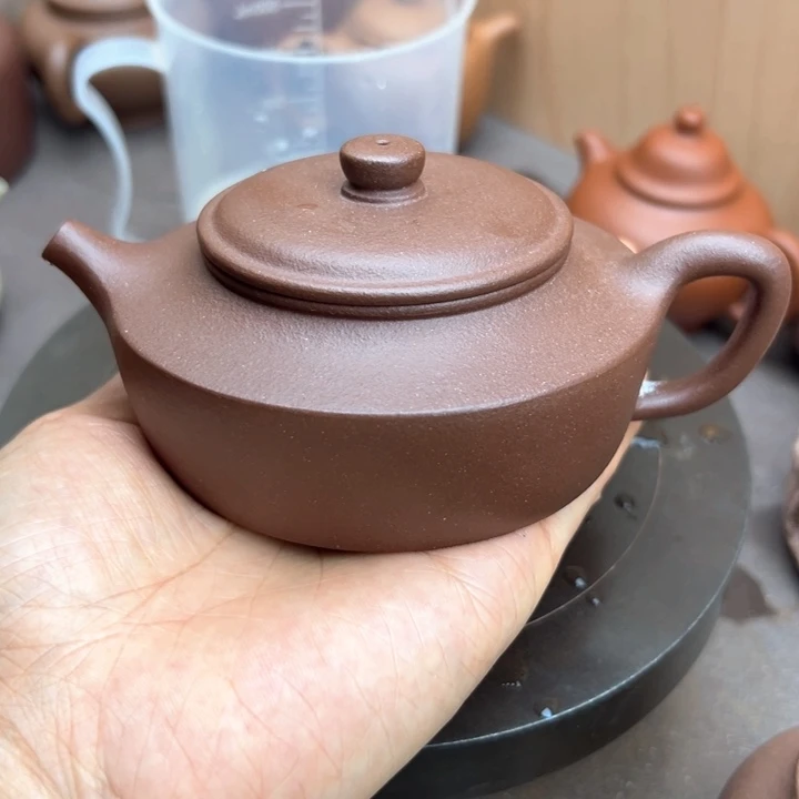 紫砂茶壶紫泥周盘180c c