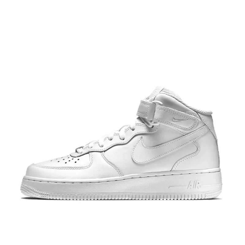 耐克NIKE AIR FORCE 1 MID '07 AF1女子全白中帮板鞋 366731-100