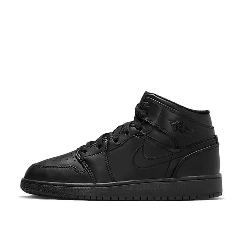 耐克Air Jordan 1 Mid AJ1 黑色 中帮复古篮球鞋 554725-093