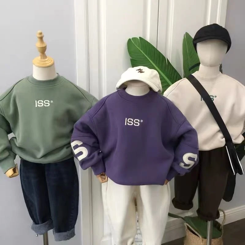 【小扬哥推荐】男童冬季休闲套头卫衣韩系儿童2023年新款宽松上衣