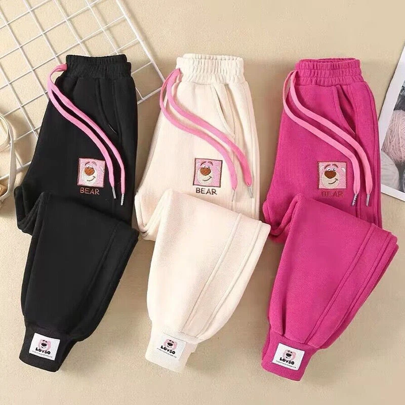 女童秋冬装裤子2023新款中大儿童运动裤女孩宽松休闲卫裤加绒炸街