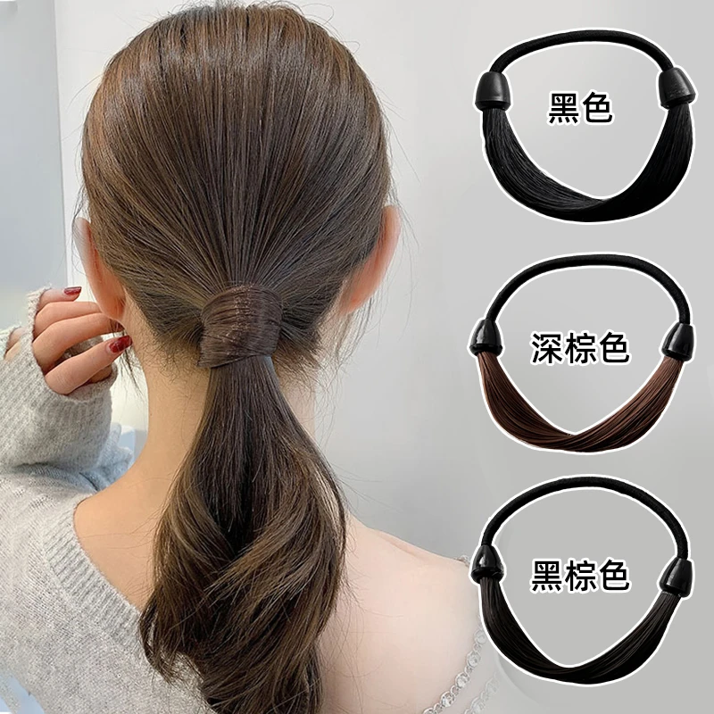 假发发圈扎头绳2023年新款皮筋女扎头发马尾发绳女生成人皮套头饰
