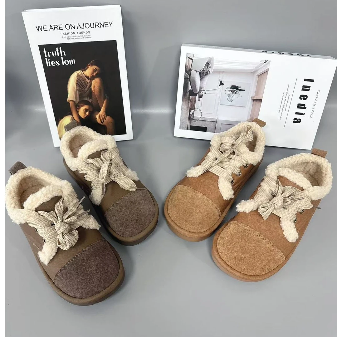 8029加厚加绒圆头舒适百搭雪地鞋仓