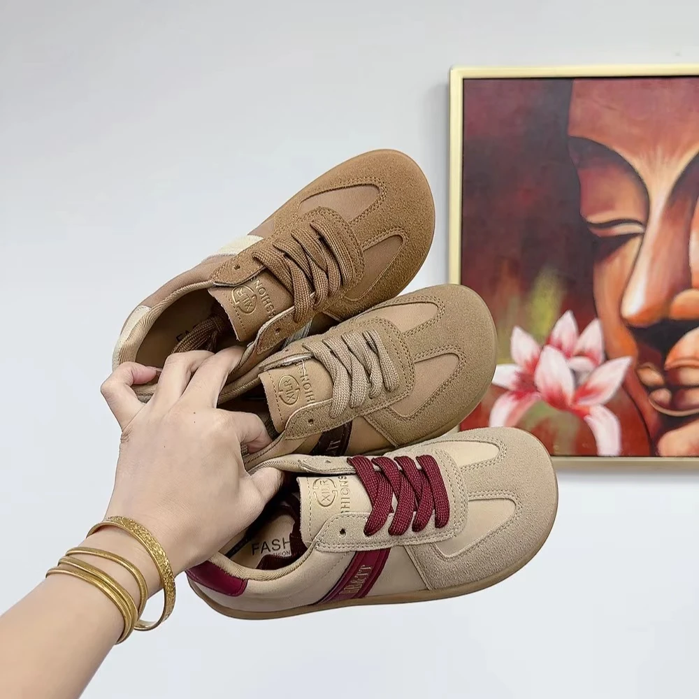 1601新款系带圆头平底舒适百搭软底休闲鞋仓