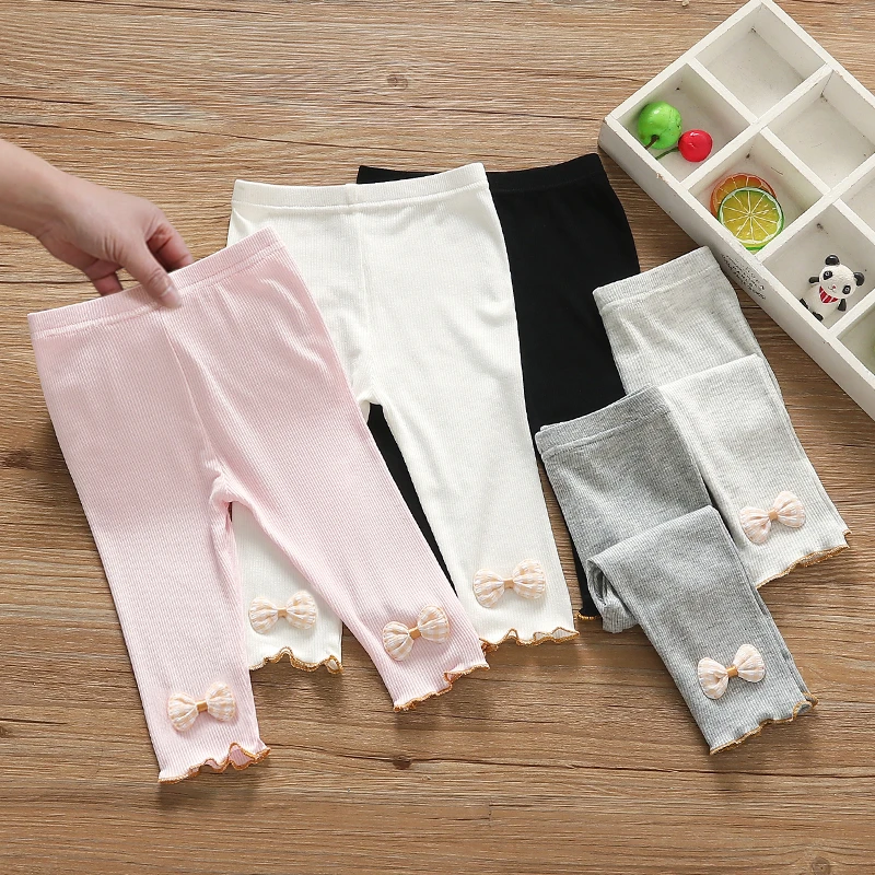 女童打底裤夏季宝宝洋气可外穿女孩七分裤九分中小童超薄夏天裤子