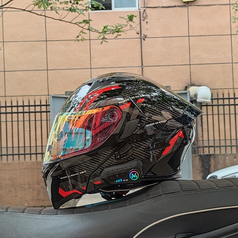 【送蓝牙骑行大礼包】ORZ摩托车头盔男女揭面盔四季全覆式新国标3C