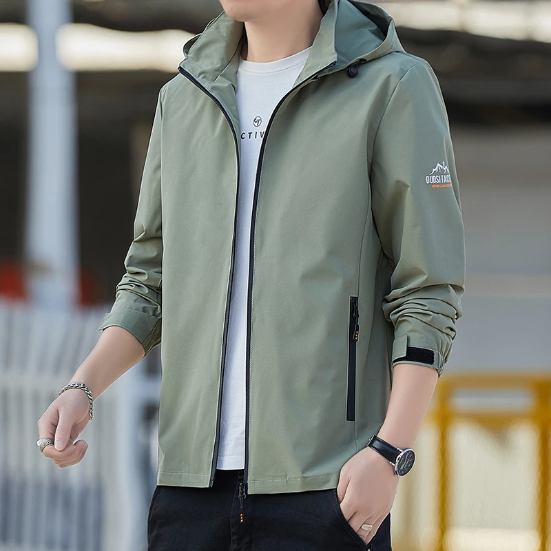 外套男秋冬季户外潮流上衣帅气百搭连帽男装加绒休闲夹克可脱卸帽