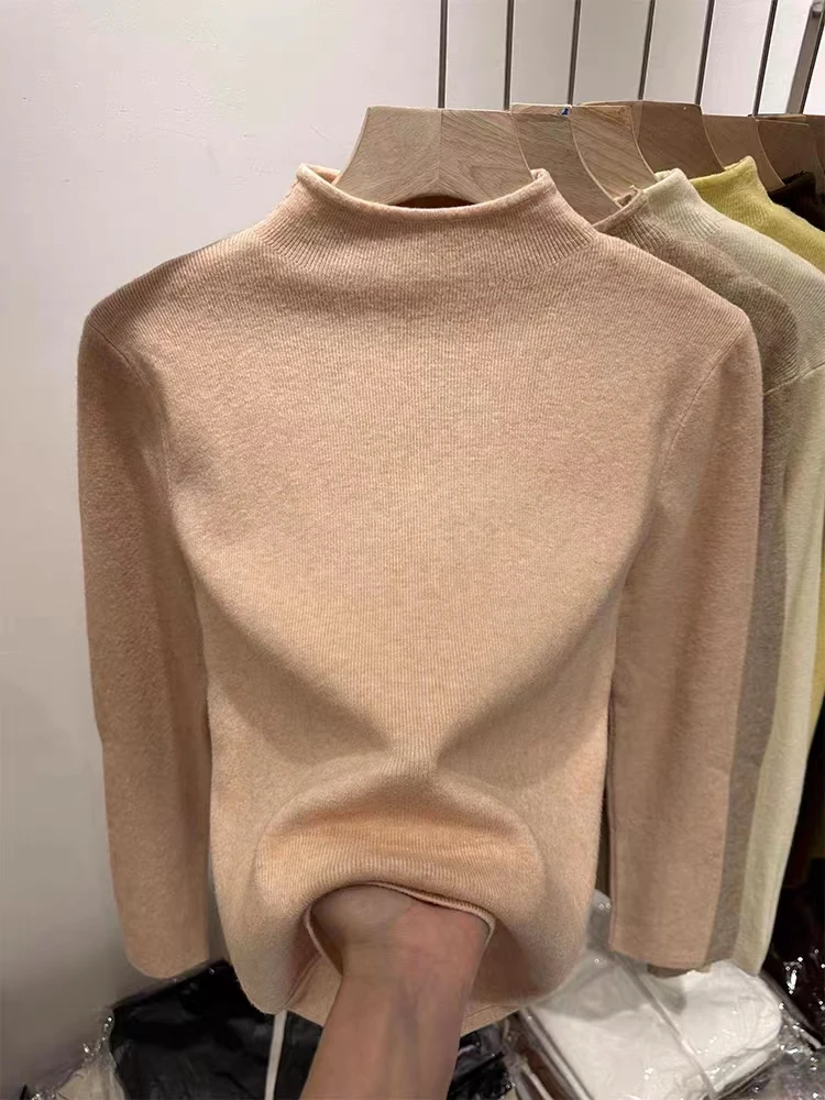 2023秋冬新款针织打底衫今年流行的漂亮内搭半高领毛衣修身长袖
