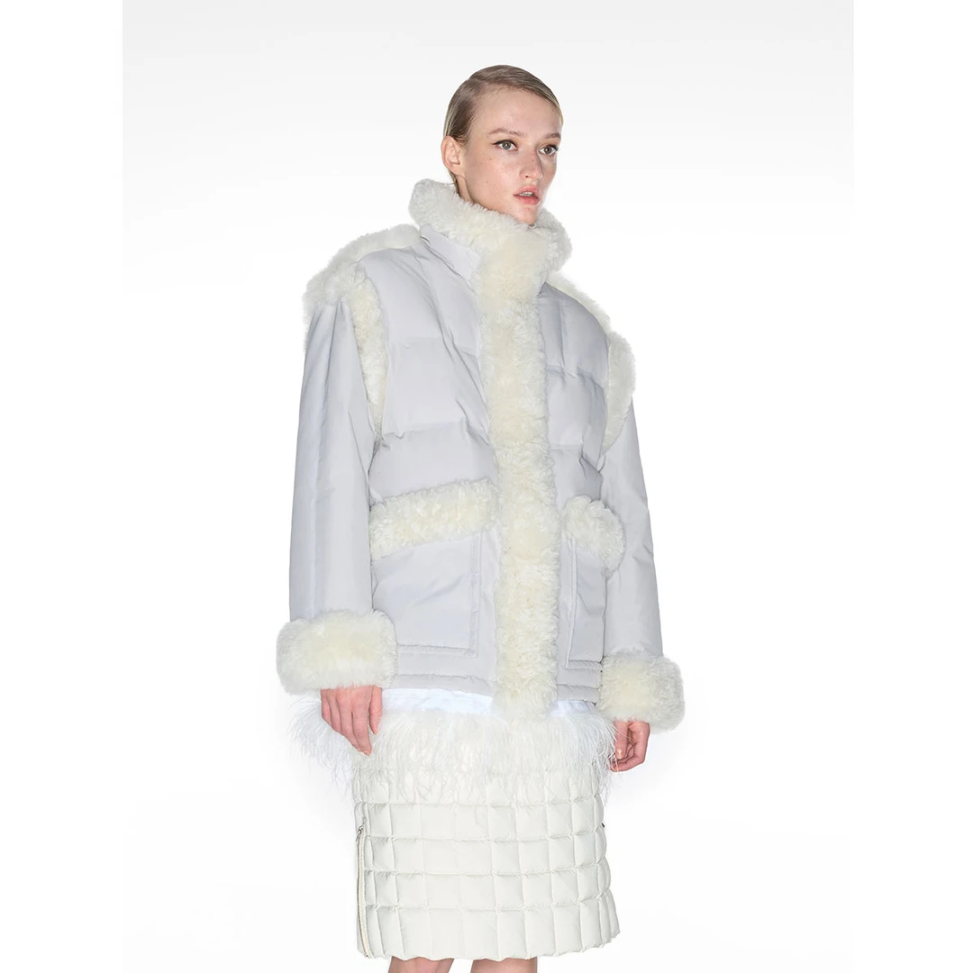 IMMI设计师品牌皮毛装饰立领羽绒外套DSC买手店I014D1041917