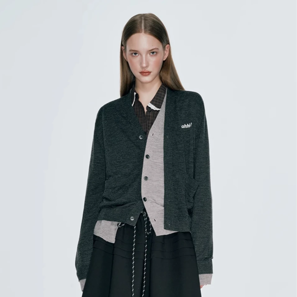 AHHH 设计师品牌 基础薄打底刺绣开衫 DSC买手店 A214D0811005