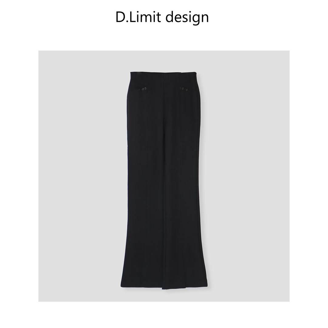 【D.Limit design】中缝口袋扣子微喇休闲裤