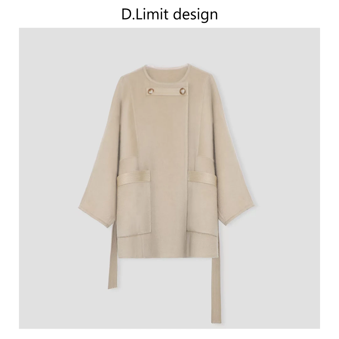 【D.Limit design】时尚高级大口袋腰带大衣DLXF059