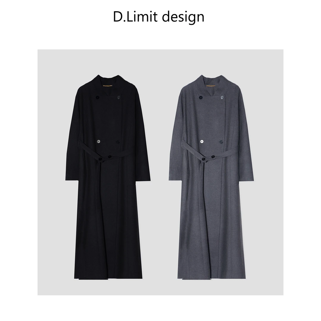 【D.Limit design】双排扣廓形长款大衣DLJA9081