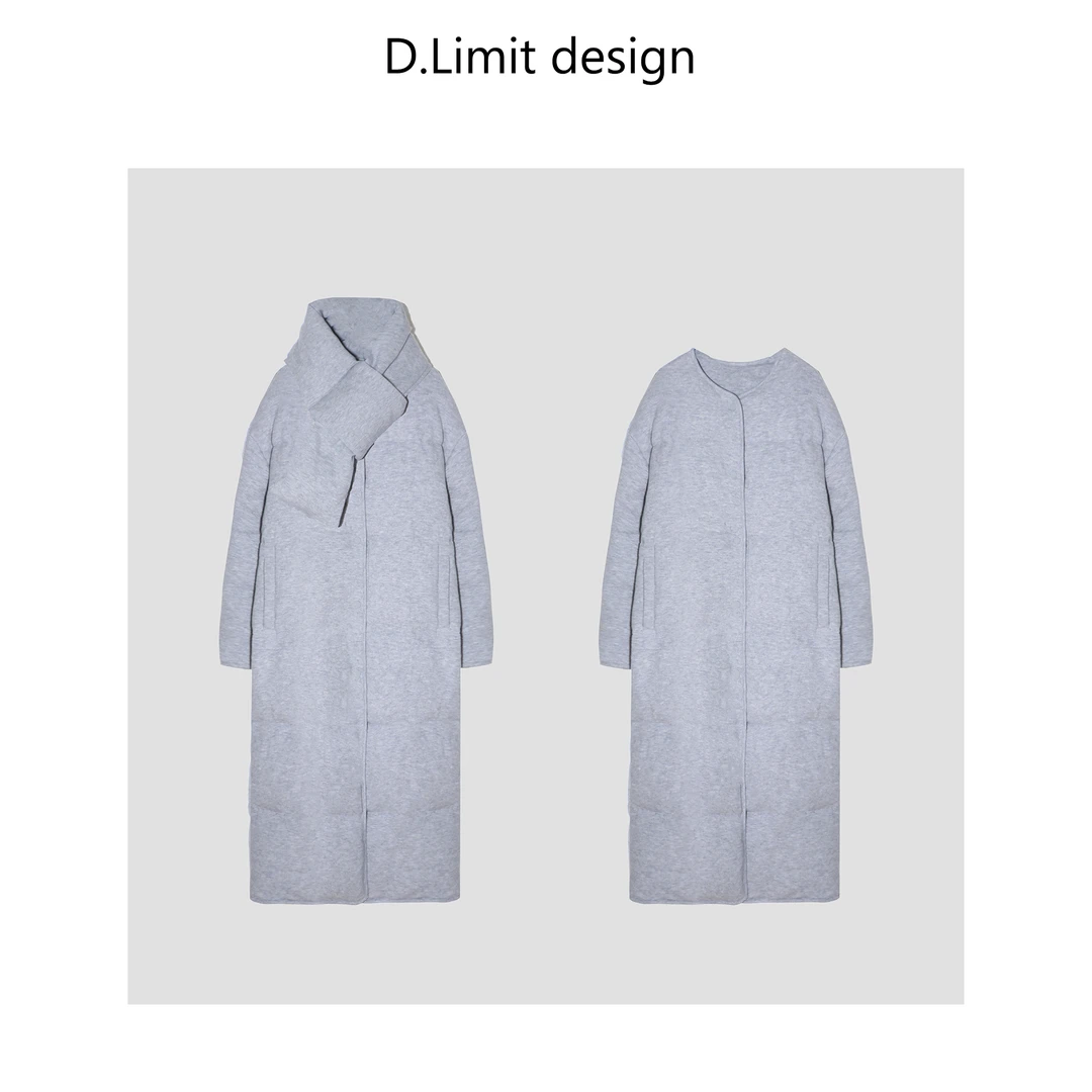 【D.Limit design】可拆卸围脖中长款鹅绒服DLYXH0083