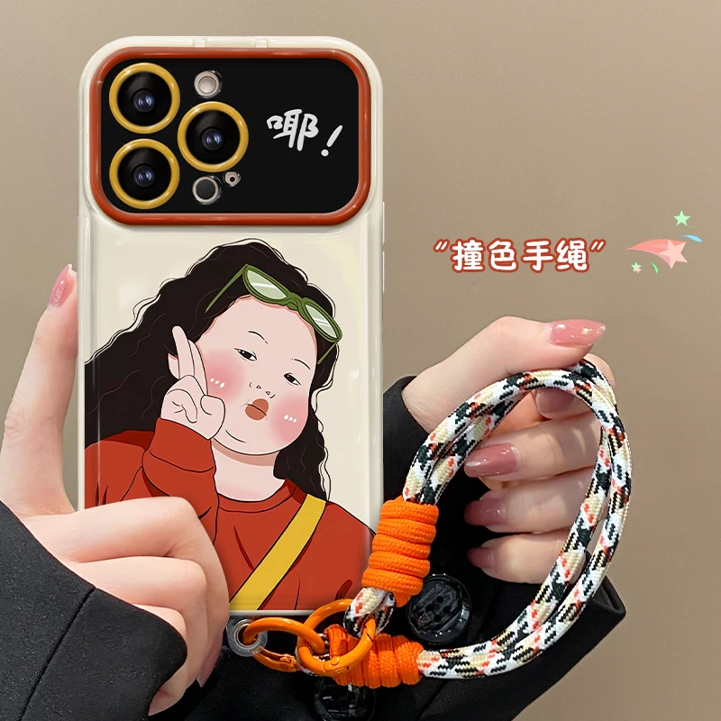 胖嘟嘟女孩适用苹果/华为/vivo/oppo/翻盖iPhone15手机壳
