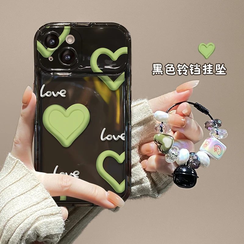 爱心苹果14手机壳iPhone13新款12透明ProMax女生爆款14P全包保护