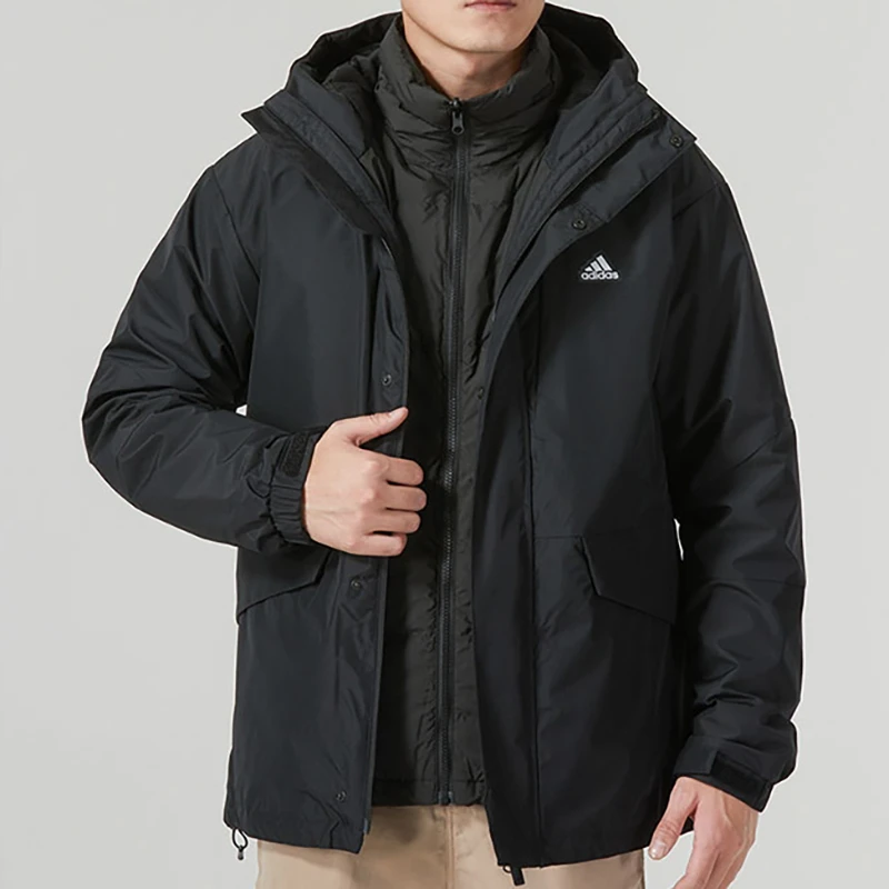 正品Adidas/阿迪达斯男子保暖羽绒服可拆卸运动休闲冲锋衣IL8916