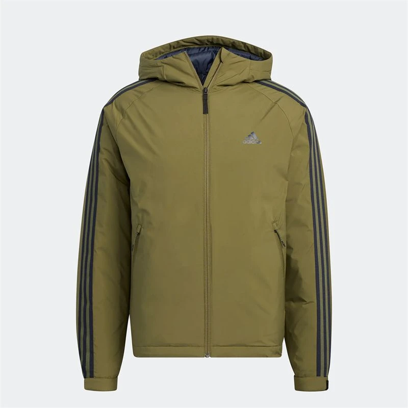 正品Adidas/阿迪达斯经典男子运动保暖连帽防风休闲羽绒服 HN2120