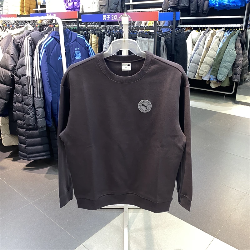 正品PUMA彪马男女同款简约百搭圆领运动宽松休闲套头衫卫衣627878