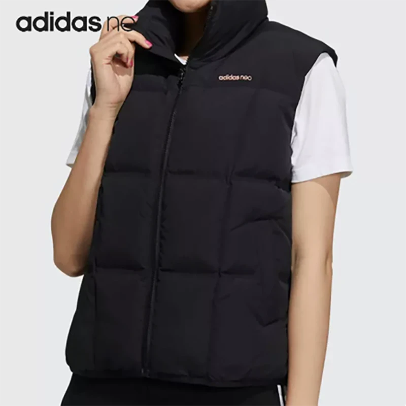 正品Adidas/阿迪达斯NEO女子冬季运动休闲保暖立领羽绒马甲H18630