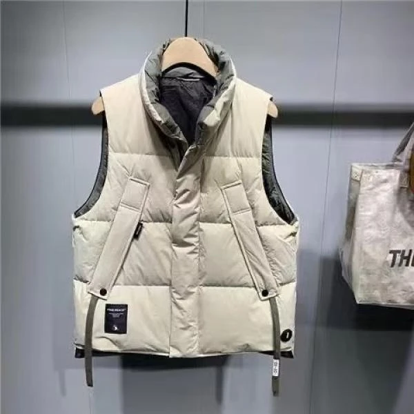 高级感羽绒马甲男士冬季2023新款潮牌白鸭绒背心加厚保暖休闲马夹