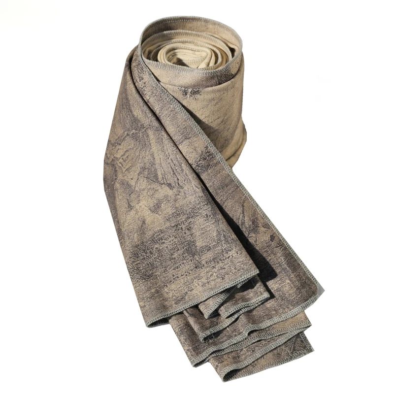 风雅司制 雅新中式山水围巾黑色外套中国风中式宽松毛呢大衣秋冬