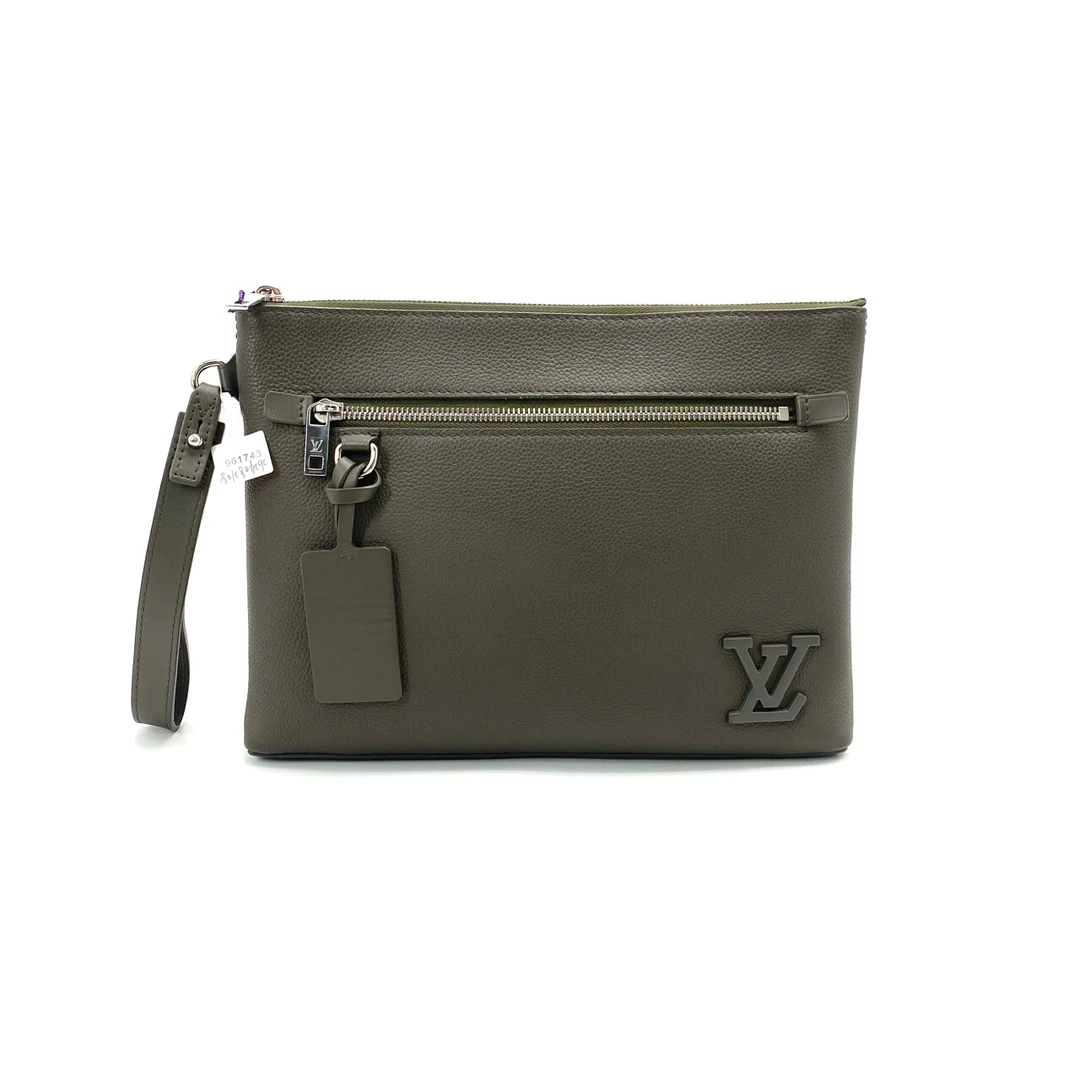 95新 LouisVuitton/路易威登 大象灰全皮TAKE OFF手拿包尺寸30/22