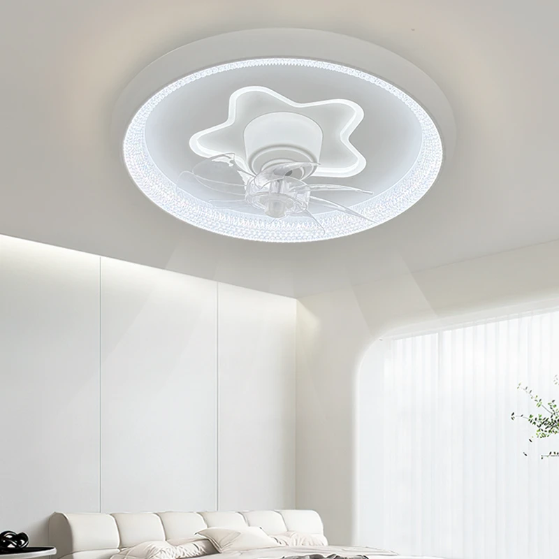 五角星 卧室风扇灯智能语音家用吊扇灯儿童房主卧吸顶灯圆形简约