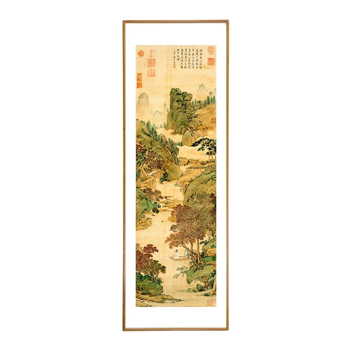 枫溪垂钓图 新中式客厅书房玄关装饰画 挂画