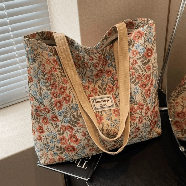 大容量帆布包包2025新款时尚ins女托特包上课上班通勤手提包C025