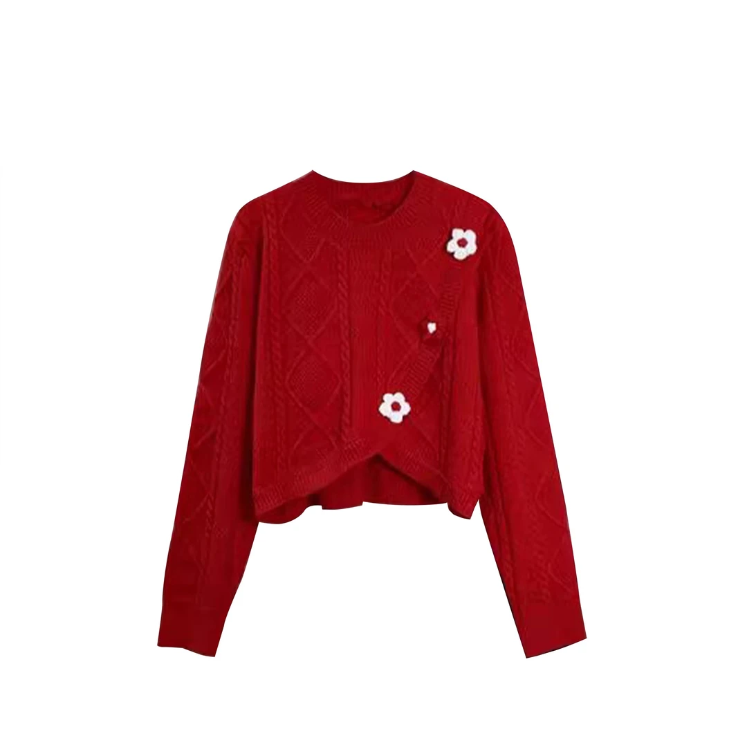 秋冬季毛衣女2025新款气质高级感大码时尚圣诞氛围红色百搭毛衣