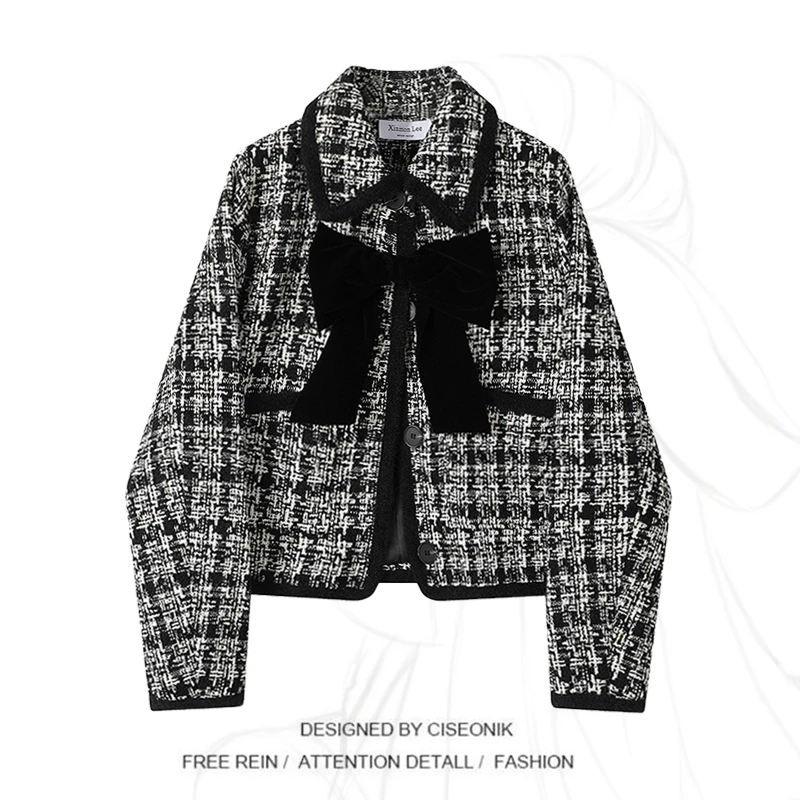 2025新款高级感超好看粗花呢小香风短款外套女秋冬季法式气质上衣