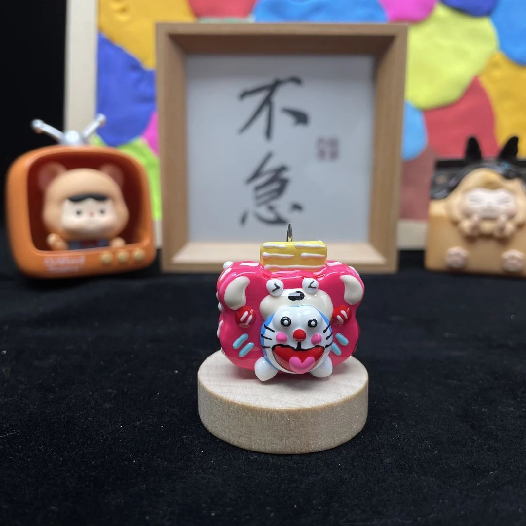 【A46】哆啦A梦面包机纯手工捏捏制作DIY创意手绘珠手机链