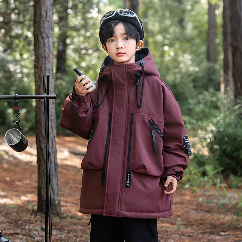 男童90白鸭绒羽绒服冬季儿童男孩中长款秋冬外套大童加厚冬装1663