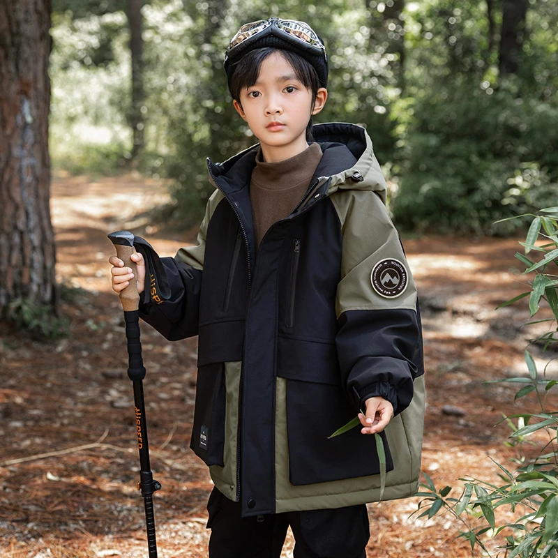 男童90白鸭绒羽绒服外套冬季新款儿童大男孩加厚冲锋衣羽绒服1660