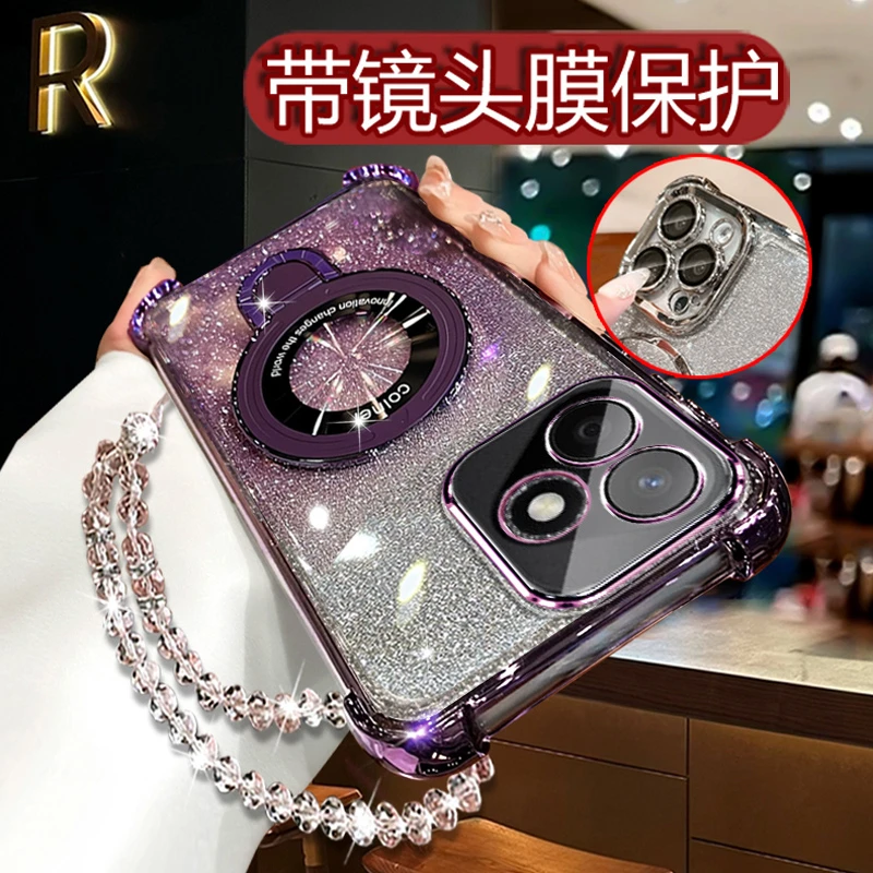 适用Hi畅享80S手机壳女潮新款 JLG-AN00网红高级闪粉四角防摔软壳